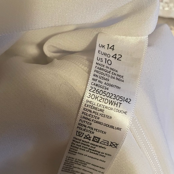 Topshop Tall White Beaded & Sequined Embellished Mini Skirt Size 10 - Picture 4 of 12